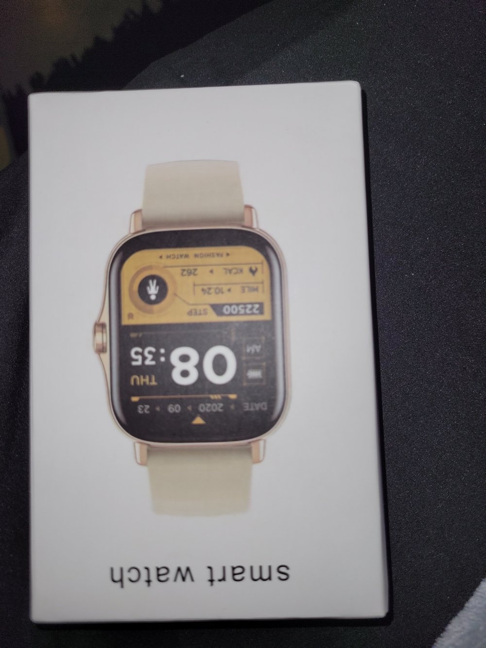 Smart Watch in Cream with Gold Case - Fitness & Notification Tracker
